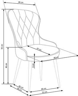 Jedálenské stoličky HALMAR K366 jedálenské kreslo tmavozelená / čierna