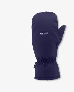 rukavice Detské hrejivé a nepremokavé lyžiarske palčiaky 100 tmavomodré