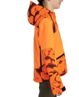bundy a vesty Detská poľovnícka softshellová bunda 500 reflexná