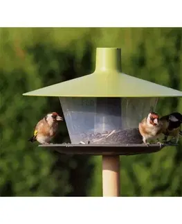 Záhradné slnečníky a doplnky Kŕmidlo pre vtáky Plastia Finch zelená 