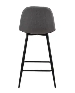 Barové stoličky Dkton Dizajnová barová stolička Nayeli, svetlo šedá a čierna 91 cm 
