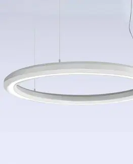 Závesné svietidlá Marchetti Závesné LED svietidlo Materica dole Ø 90 cm biele