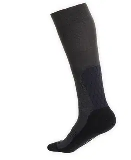 ponožky Teplé jazdecké podkolienky 500 Warm sivo-čierne