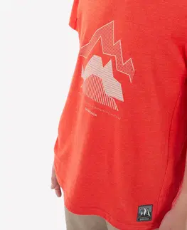 nohavice Turistické tričko MH100 7-15 rokov červené