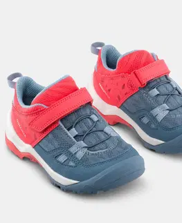 tenis Detská turistická obuv Crossrock na suchý zips od 24 do 34 ružovo-modrá