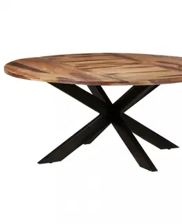 Jedálenské stoly Jedálenský stôl akácie / čierna Dekorhome 200x100x75 cm