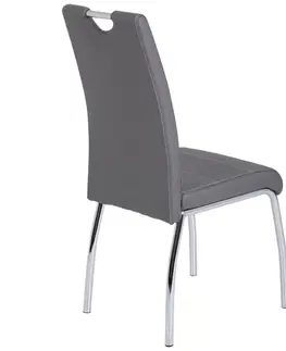 Stoličky do jedálne Jedálenská stolička Susi Textilná Koža, Sivá