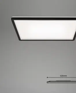 SmartHome stropné svietidlá Briloner LED stropné svietidlo Slim smart black dim CCT 42x42cm