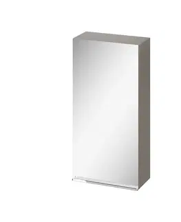 Kúpeľňový nábytok CERSANIT - Zrkadlová skrinka VIRGO 40 sivý dub s chrómovými úchytmi S522-011