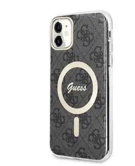 Puzdrá na mobilné telefóny Puzdro Guess 4G IML MagSafe for Apple iPhone 11, čierne 57983114234