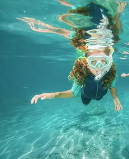 potápanie Detský šnorchel 100 na potápanie s výdychovým ventilom priesvitný