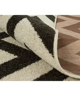 Koberce a koberčeky KONDELA Adisa koberec 67x120 cm slonovinová / tmavosivá