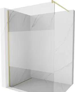 Sprchové dvere MEXEN/S - KiotoSprchová zástena WALK-IN 70 x 200, transparent/dekor 8 mm, zlatá kartáčovaná 800-070-101-55-35