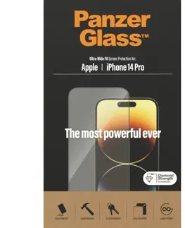 Ochranné fólie pre mobilné telefóny Ochranné sklo PanzerGlass UWF AB pre Apple iPhone 14 Pro, čierne 2772