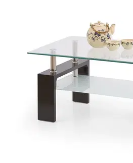 Konferenčné stolíky HALMAR Diana Intro sklenený konferenčný stolík wenge / priehľadná / mliečna