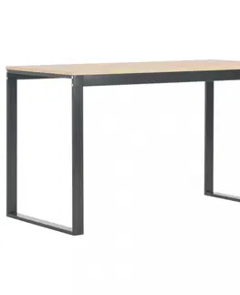 Pracovné stoly Písací stôl 120x60 cm drevotrieska / oceľ Dekorhome Biela / dub