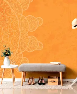 Tapety Feng Shui Tapeta oranžová arabeska na abstraktnom pozadí