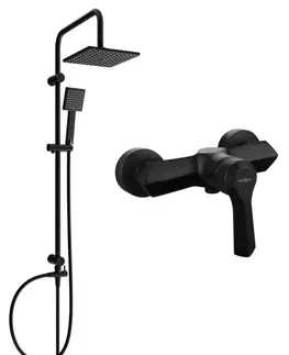 Sprchy a sprchové panely MEXEN/S - Tord sprchový stĺp vrátane sprchovej batérie Sabre, čierna 72140200-70