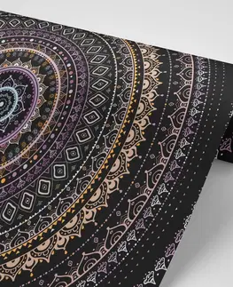 Samolepiace tapety Samolepiaca tapeta Mandala so vzorom slnka vo fialových odtieňoch