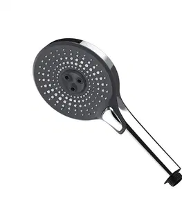 Kúpeľňové batérie MEREO MEREO - Sprchový set s tyčou, hadicou, ručnou a tanier. okrúhlou sprchou, čierna CB95001SB1