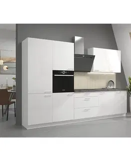 Modulový kuchynský nábytok Kuchynská Lara 310 Mdf biely lesky bez dosky