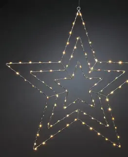 Vianočné svetelné hviezdy Konstsmide Christmas Strieborná hviezda LED 66 x 64 cm