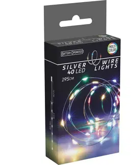 Vianočné dekorácie Svetelný drôt Silver lights 40 LED, farebná, 195 cm