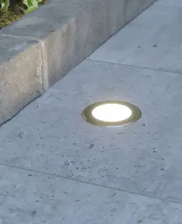 Nájazdové svietidlá Lucande Okrúhle zapustené podlahové LED svietidlo Doris