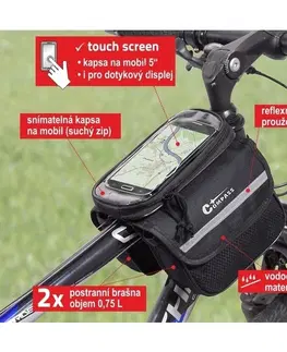 Cyklistické brašny Cyklotaška nad rám obojstranná + PHONE Compass