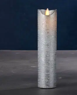 LED sviečky Sirius LED sviečka Sara Exclusive, strieborná, Ø 5cm, výška 20cm