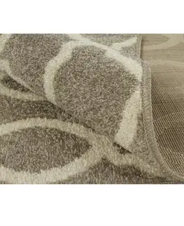 Koberce a koberčeky KONDELA Desta koberec 160x235 cm svetlosivá / slonovinová