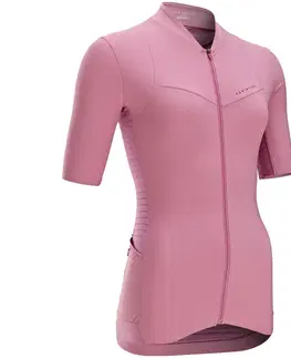 dresy Dámsky letný cyklistický dres Endurance s krátkym rukávom staroružový