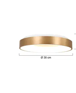 Stropné svietidlá Steinhauer Stropné LED svetlo Ringlede, 2 700 K Ø 38 cm zlatá