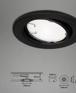 SmartHome zapustené svetla Briloner Fit Move S zapustené LED svetlo, CCT RGB 3 jednotky, čierna