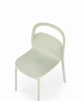 Jedálenské zostavy Stohovateľná jedálenská stolička K490 Halmar Biela