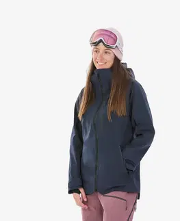 bundy a vesty Dámska lyžiarska bunda FR 500 tmavomodrá