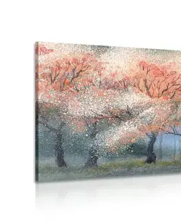 Obrazy prírody a krajiny Obraz akvarelové kvitnúce stromy