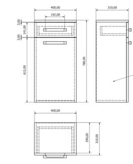 Kúpeľňa AQUALINE - VEGA skrinka spodná s košom 40x78x31cm, biela VG078