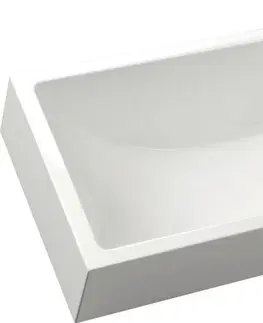 Kúpeľňové batérie SAPHO - ARIANA liaty mramor umývadlo 50x25cm, biele, batéria vpravo SM016