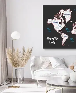 Obrazy na korku Obraz na korku jedinečná mapa sveta