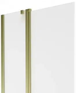 Sprchové dvere MEXEN - Flip vaňová zástena 1-krídlo 80x150 cm, dekor, zlato 894-080-101-50-30