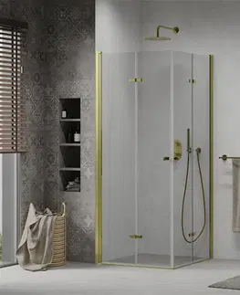 Sprchovacie kúty MEXEN/S - Lima Duo sprchovací kút 100 x 100, transparent, zlato 856-100-100-50-00-02