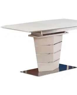 Stoly v podkrovnom štýle Rozkladací stôl Sorento 140/180x80cm Sklo/Mdf/Oceľ – Champagne Mat