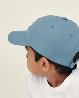 fitnes Detská čiapka 500 na cvičenie tyrkysová s potlačou