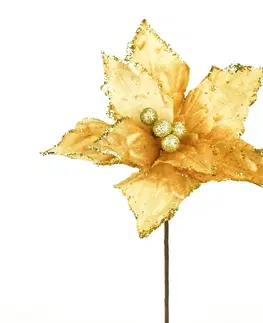 Vianočné dekorácie Vianočná kvetina Ponsettia trblietavá, 25 x 30 cm, 