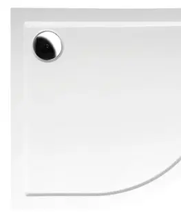 Vane POLYSAN - RENA L sprchová vanička z liateho mramoru, štvrťkruh 90x80cm, R550, ľavá, biela 72890
