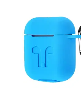 Slúchadlá Modrý silikónový obal s karabinkou pre Apple AirPods MMEF2ZM/A