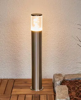 Vonkajšie stojanové svietidlá Lindby Soklové svietidlo Belen z ocele s diódami LED