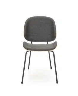 Jedálenské stoličky HALMAR K467 jedálenská stolička tmavosivá / dub prírodný / čierna
