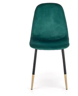 Čalúnené stoličky Stolička K379 velvet/kov tmavá  zelená 45x48x88